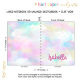 Rainbow Clouds Personalized Notebook or Sketchbook