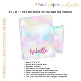 Rainbow Clouds Personalized Notebook or Sketchbook