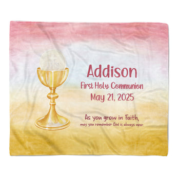 Chalice Religious Minky Blanket Personalized Custom