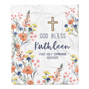 Cross Religious Minky Blanket Personalized Custom