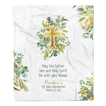 Cross Religious Minky Blanket Personalized Custom