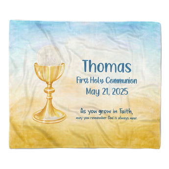 Chalice Religious Minky Blanket Personalized Custom