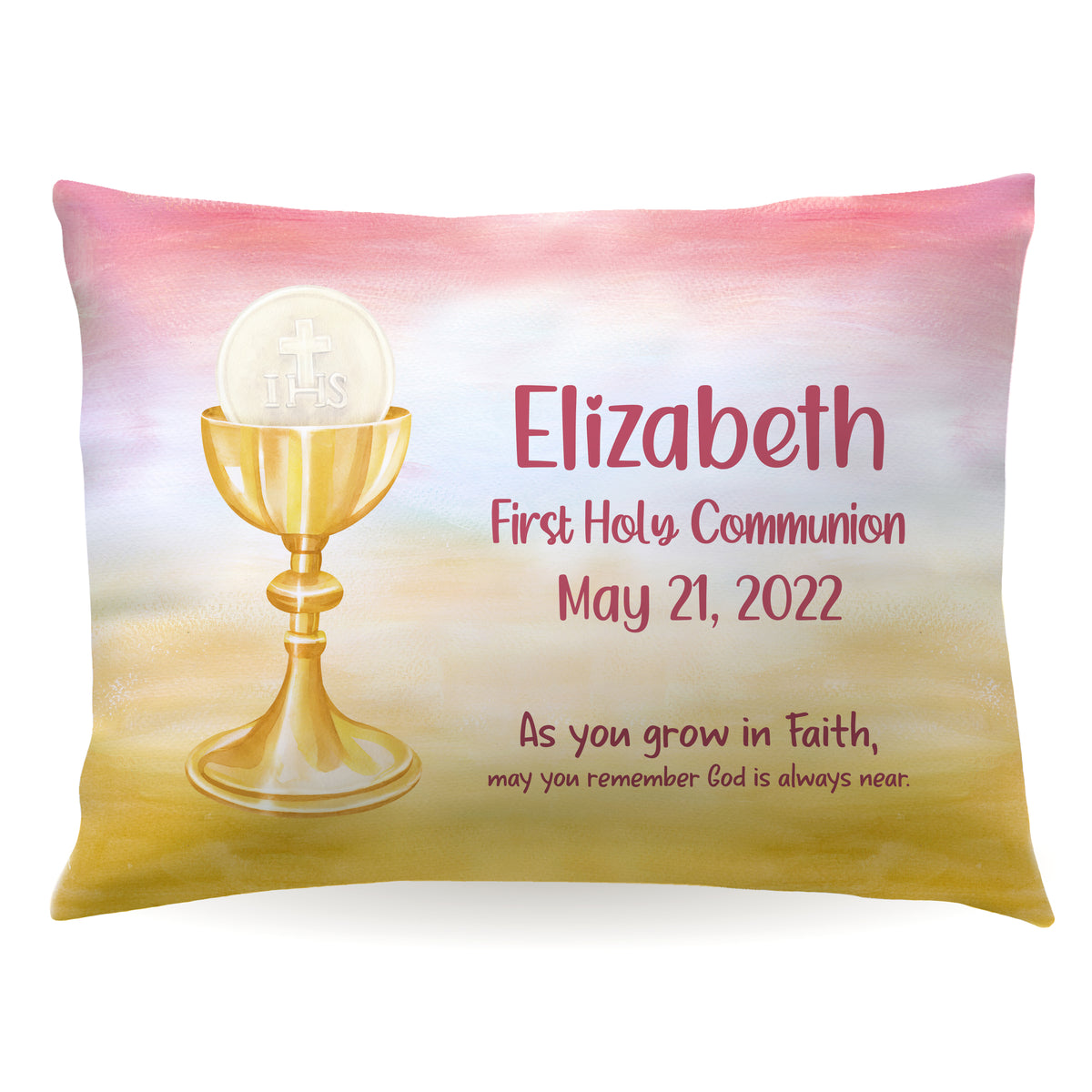 Chalice Communion Personalized Custom Pillowcase • Standard or Toddler Size