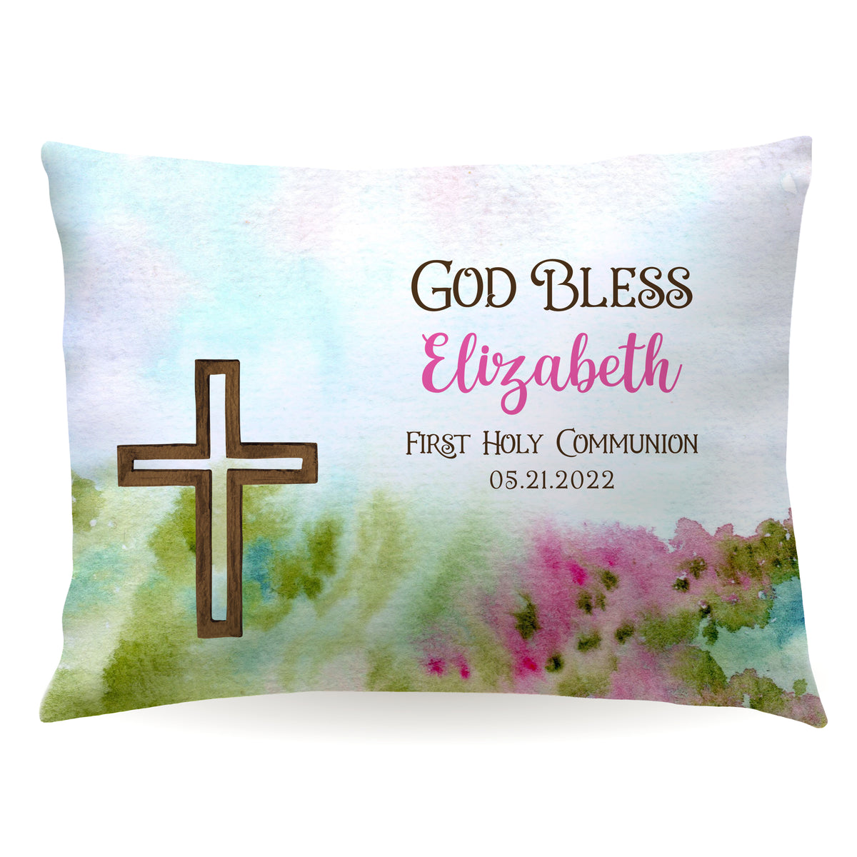 Cross Flowers Personalized Custom Pillowcase • Standard or Toddler Size