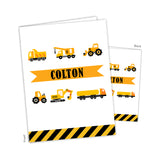 Construction Trucks Personalized 2-Pocket Folder