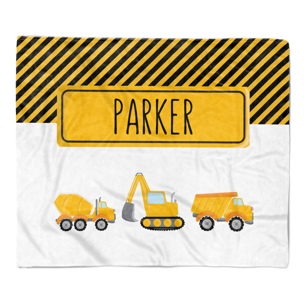 Construction Minky Blanket Personalized Custom