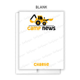 Construction Summer Camp Camping Note Cards Stationery • Fill in Blank, Lined or Blank Cards