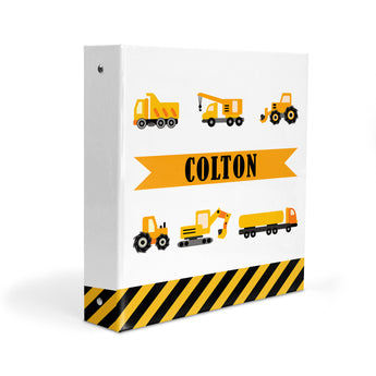 Construction Personalized 2" 3 Ring Binder