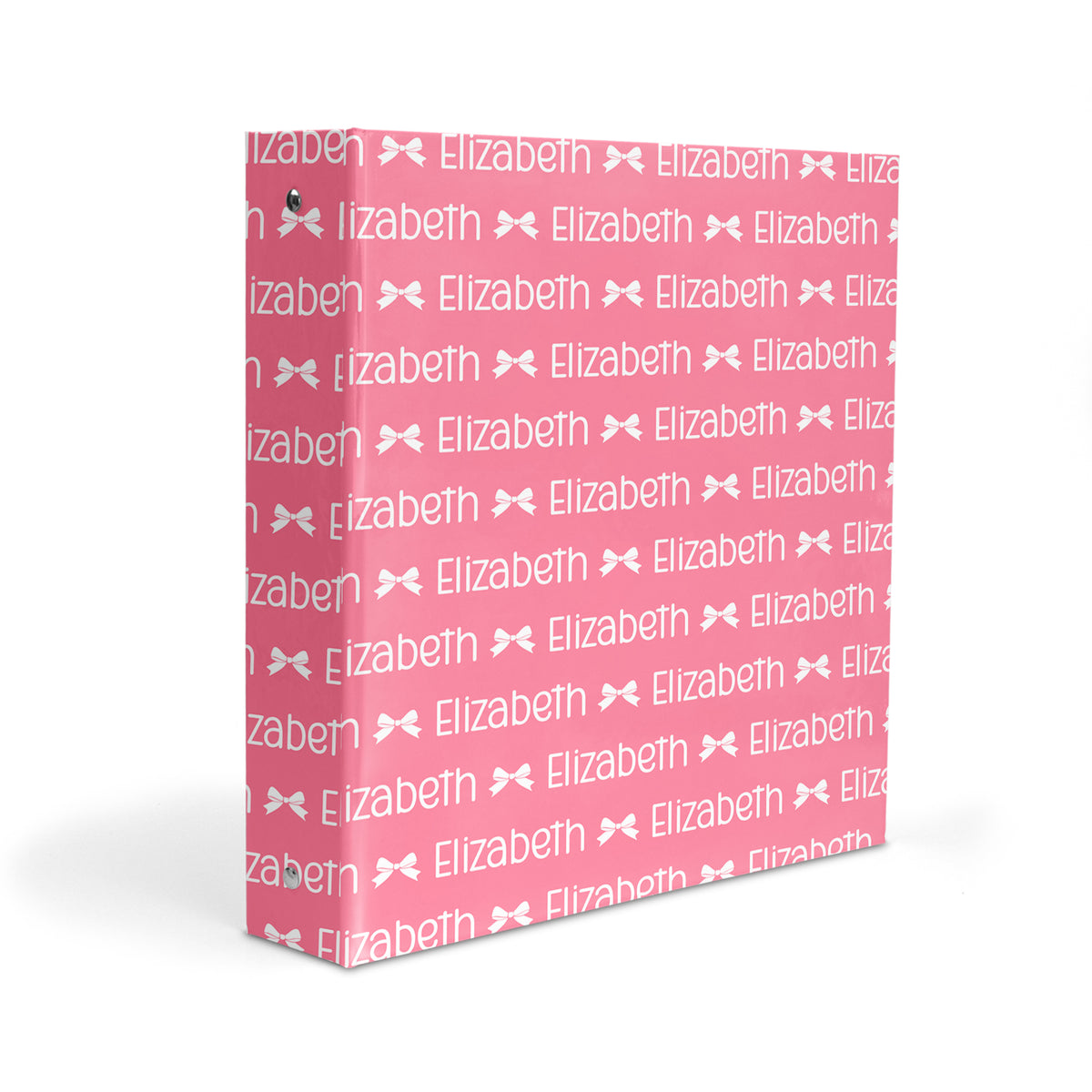 ANY COLOR Coquette Bow Repeat Name Personalized Custom 2" 3 Ring Binder • School Office Supplies