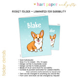 Corgi Dog Personalized 2-Pocket Folder