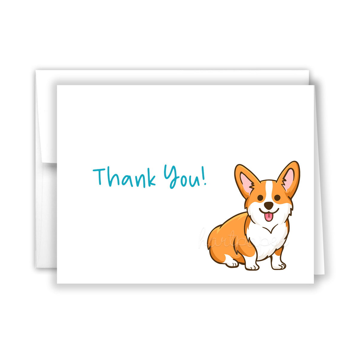 Corgi Dog Thank You Cards Note Card Personalized Custom Stationery • Flat or Folded