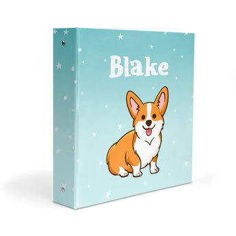 Corgi Dog Puppy Personalized 2" 3 Ring Binder