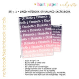 Repeat Name Cross Personalized Notebook or Sketchbook