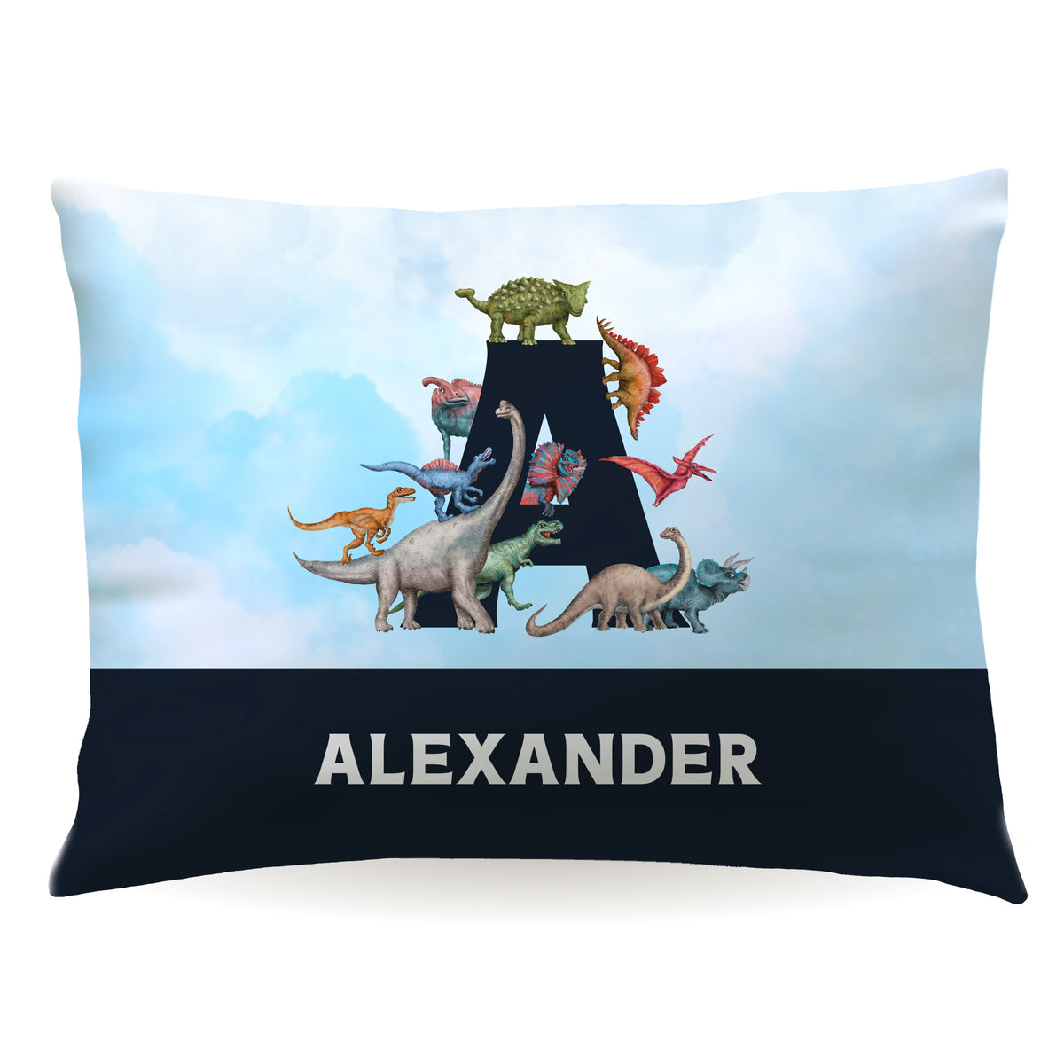 Dinosaur Dino Personalized Custom Pillowcase • Standard or Toddler Size
