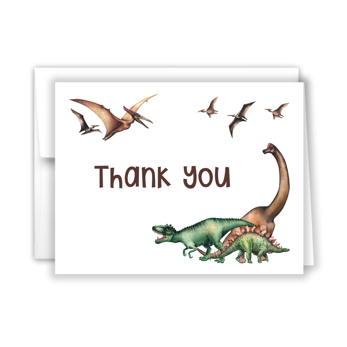 Dinosaur Thank You Cards Note Card Personalized Custom Stationery • Flat or Folded