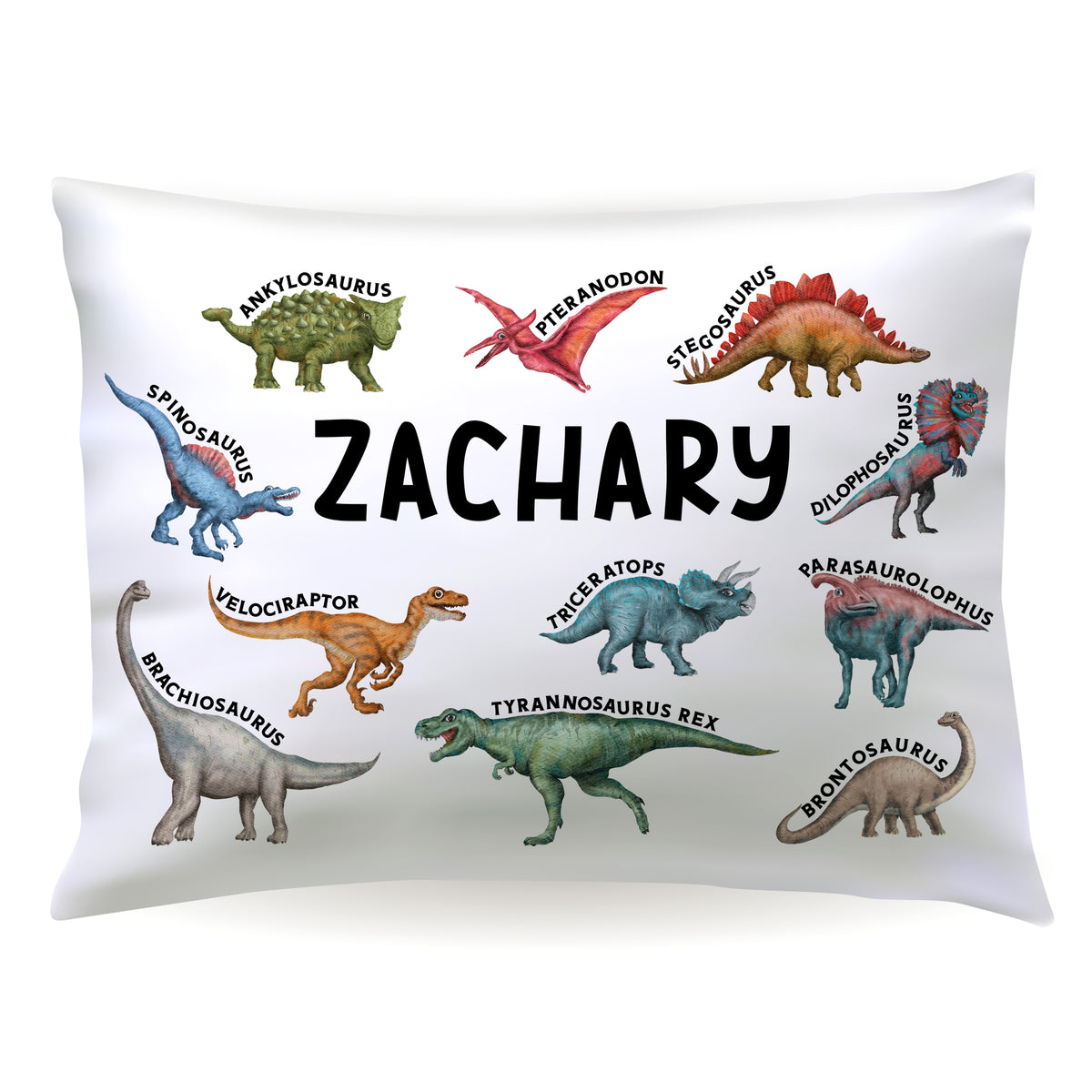 Dinosaur Dino Personalized Custom Pillowcase • Standard or Toddler Size