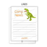 Dinosaur Summer Camp Camping Note Cards Stationery • Fill in Blank, Lined or Blank Cards