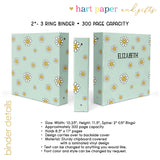 Daisy Flowers Personalized 2" 3 Ring Binder