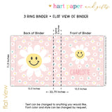 Pink Daisy Flowers Personalized 2" 3 Ring Binder