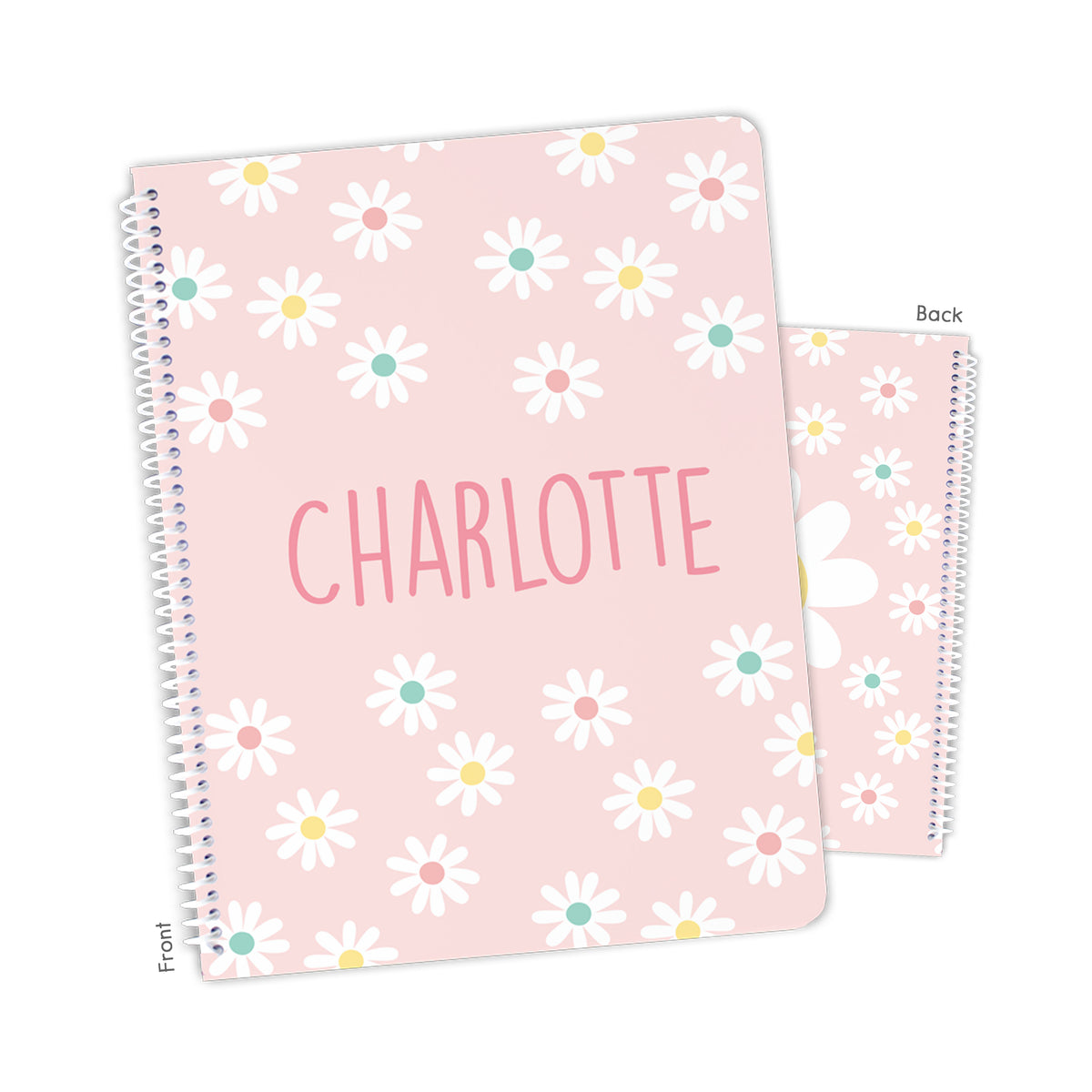 Happy Daisy Flowers Personalized Custom Notebook or Sketchbook • School Office Supplies