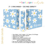 Daisy Flowers Personalized 2" 3 Ring Binder