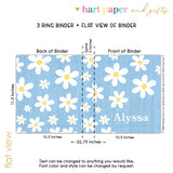 Daisy Flowers Personalized 2" 3 Ring Binder