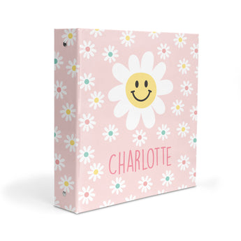 Pink Daisy Flowers Personalized 2" 3 Ring Binder