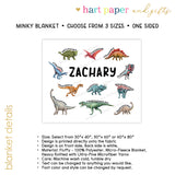 Dinosaur Minky Blanket Personalized Custom