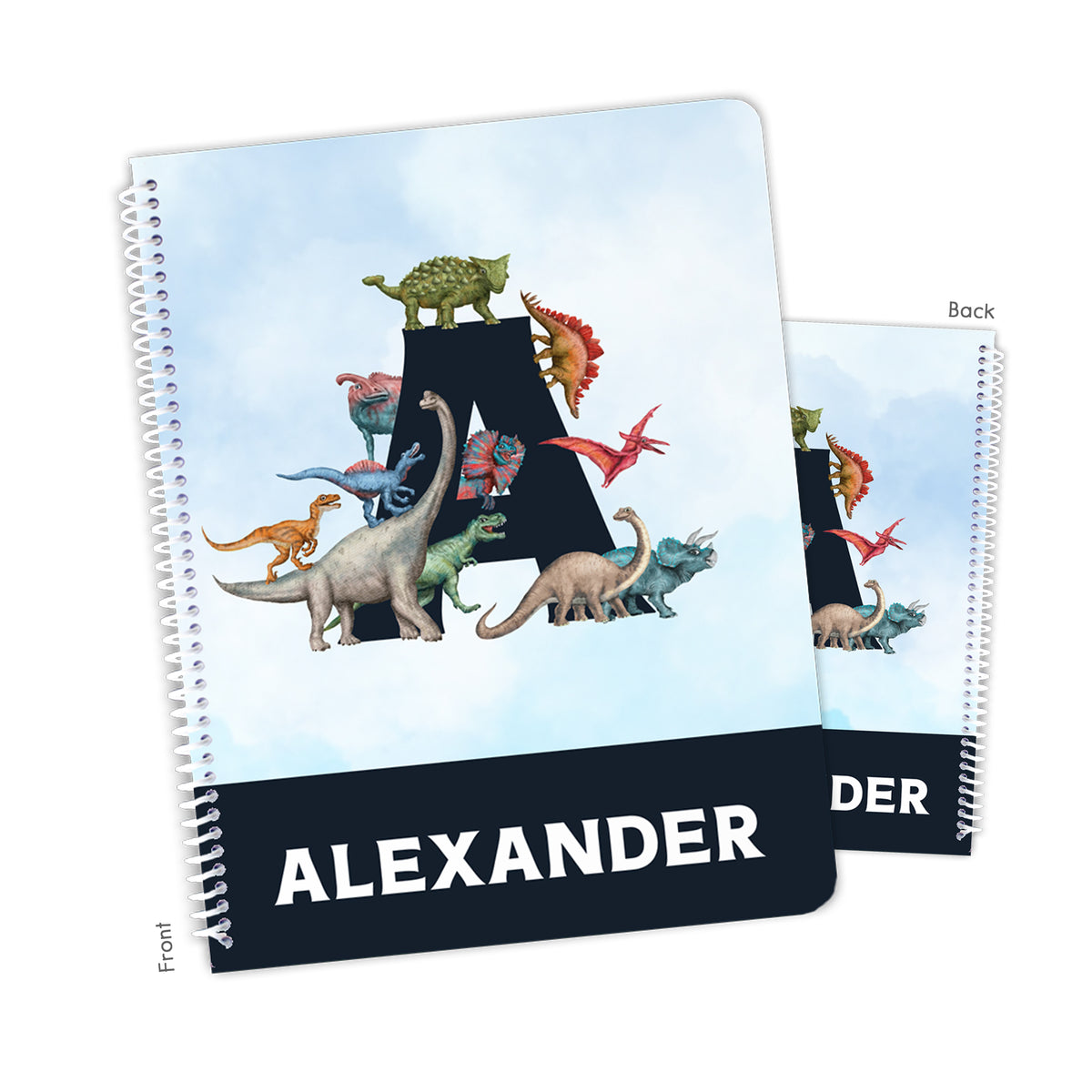 Dinosaur Personalized Custom Notebook or Sketchbook • School Office Supplies