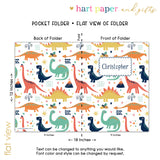 Dinosaur Dino Personalized 2-Pocket Folder
