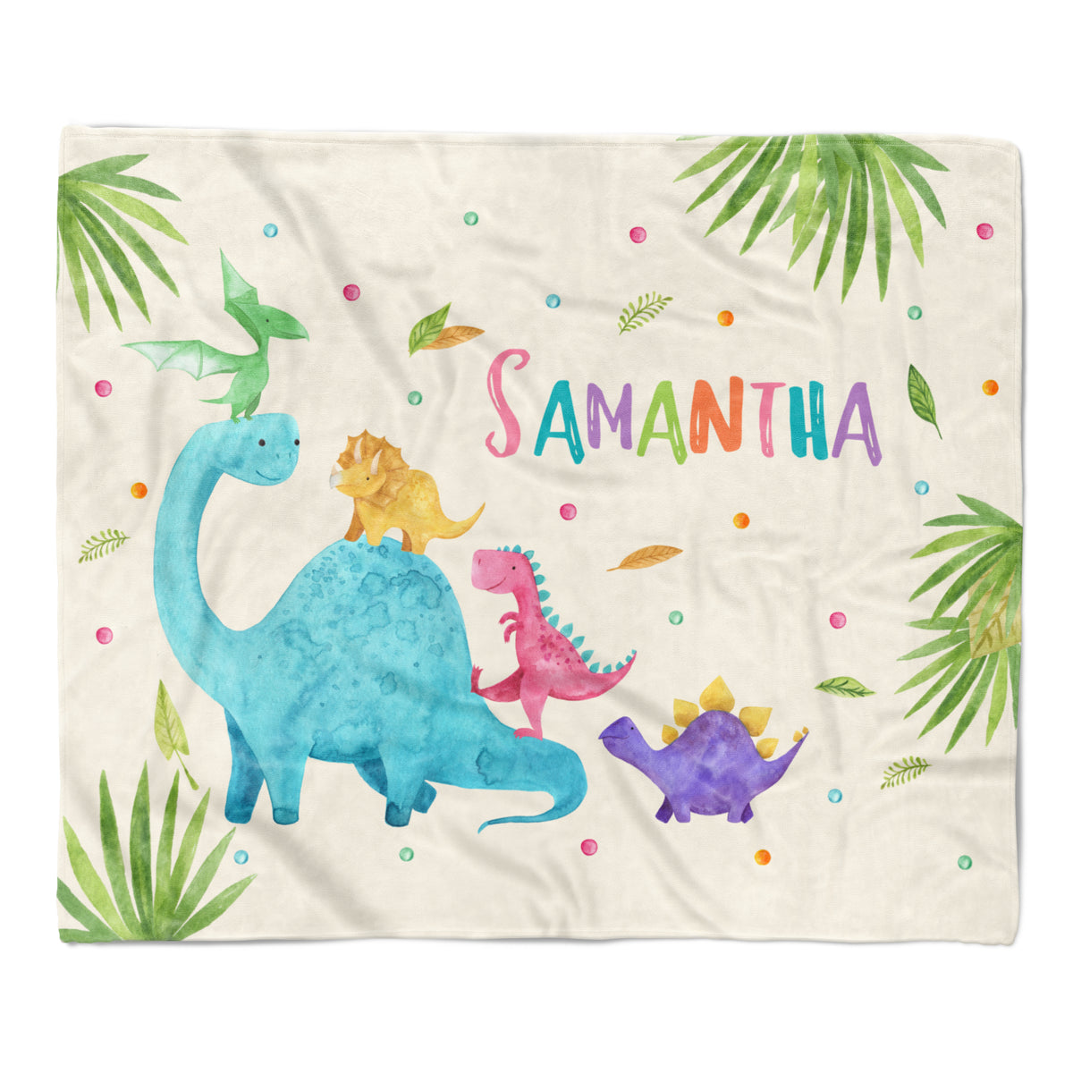 Dinosaur Minky Blanket Personalized Custom