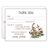 Dinosaur Thank You Note Card Stationery • Fill in Blank, Lined or Blank Cards