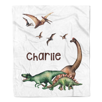 Dinosaur Minky Blanket Personalized Custom