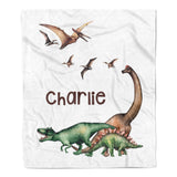 Dinosaur Minky Blanket Personalized Custom