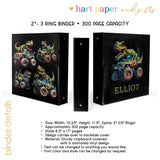 Dinosaur Monster Truck Personalized 2" 3 Ring Binder