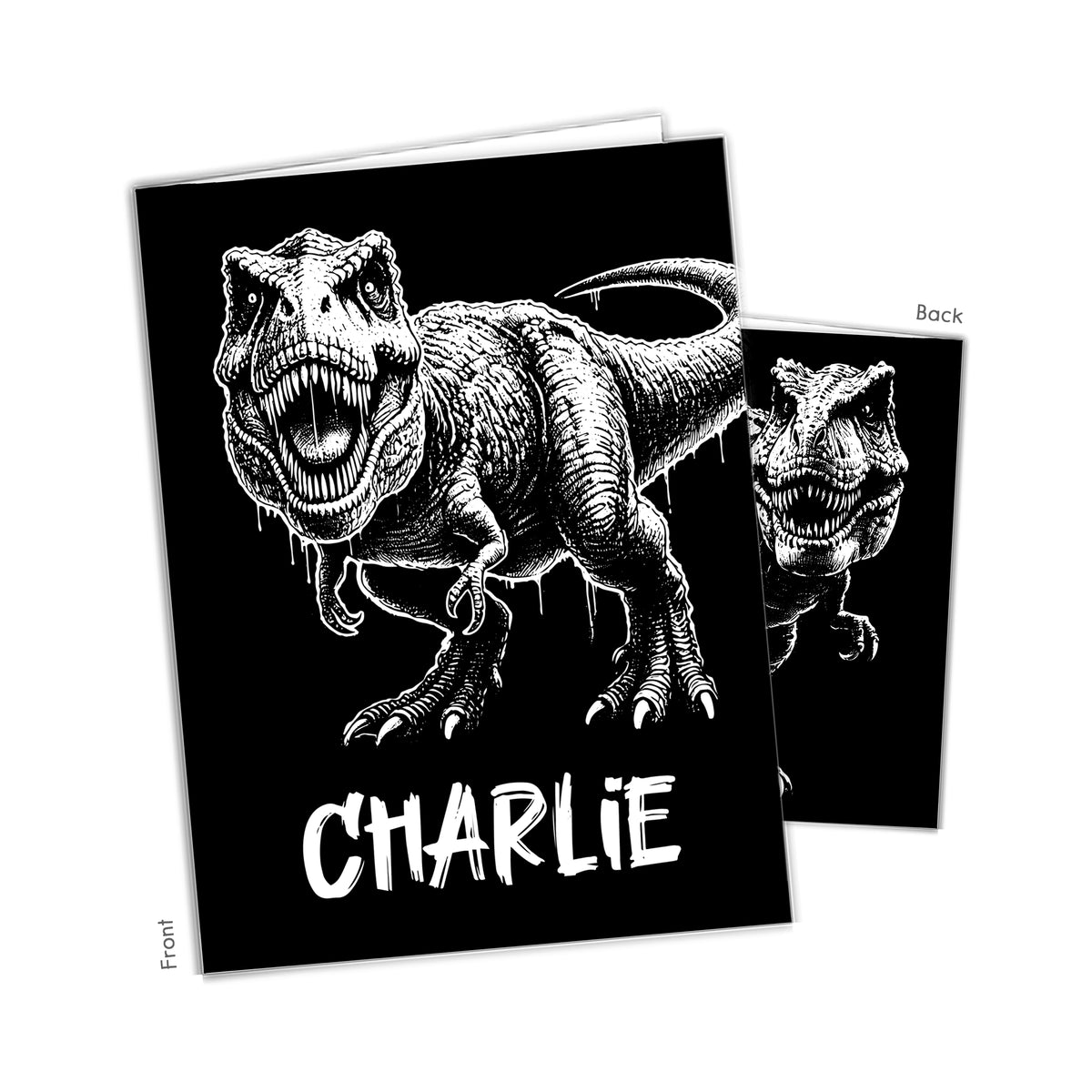 Dinosaur Dino Personalized Custom 2-Pocket Folder • School Office Supplies