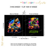 Dinosaur Monster Truck Personalized 2" 3 Ring Binder