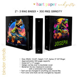 Dinosaur Monster Truck Personalized 2" 3 Ring Binder