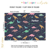 Dinosaur Dino Rainbow Personalized 2-Pocket Folder