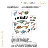 Dinosaur Dino Personalized 2-Pocket Folder
