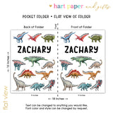 Dinosaur Dino Personalized 2-Pocket Folder