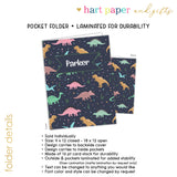Dinosaur Dino Rainbow Personalized 2-Pocket Folder