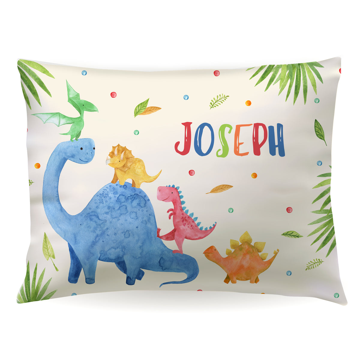 Dinosaur Dino Personalized Custom Pillowcase • Standard or Toddler Size