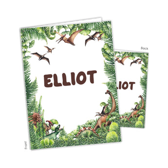 Dinosaur Dino T-Rex T Rex Personalized 2-Pocket Folder