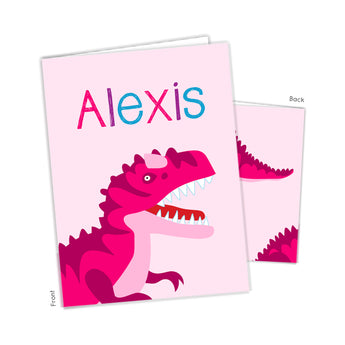 Dinosaur Dino T-Rex T Rex Personalized 2-Pocket Folder