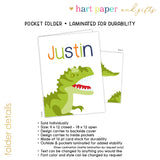 Dinosaur Dino T-Rex T Rex Personalized 2-Pocket Folder