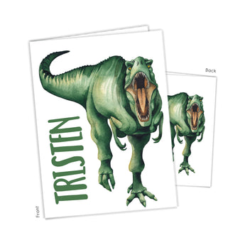Dinosaur Dino T-Rex T Rex Personalized 2-Pocket Folder