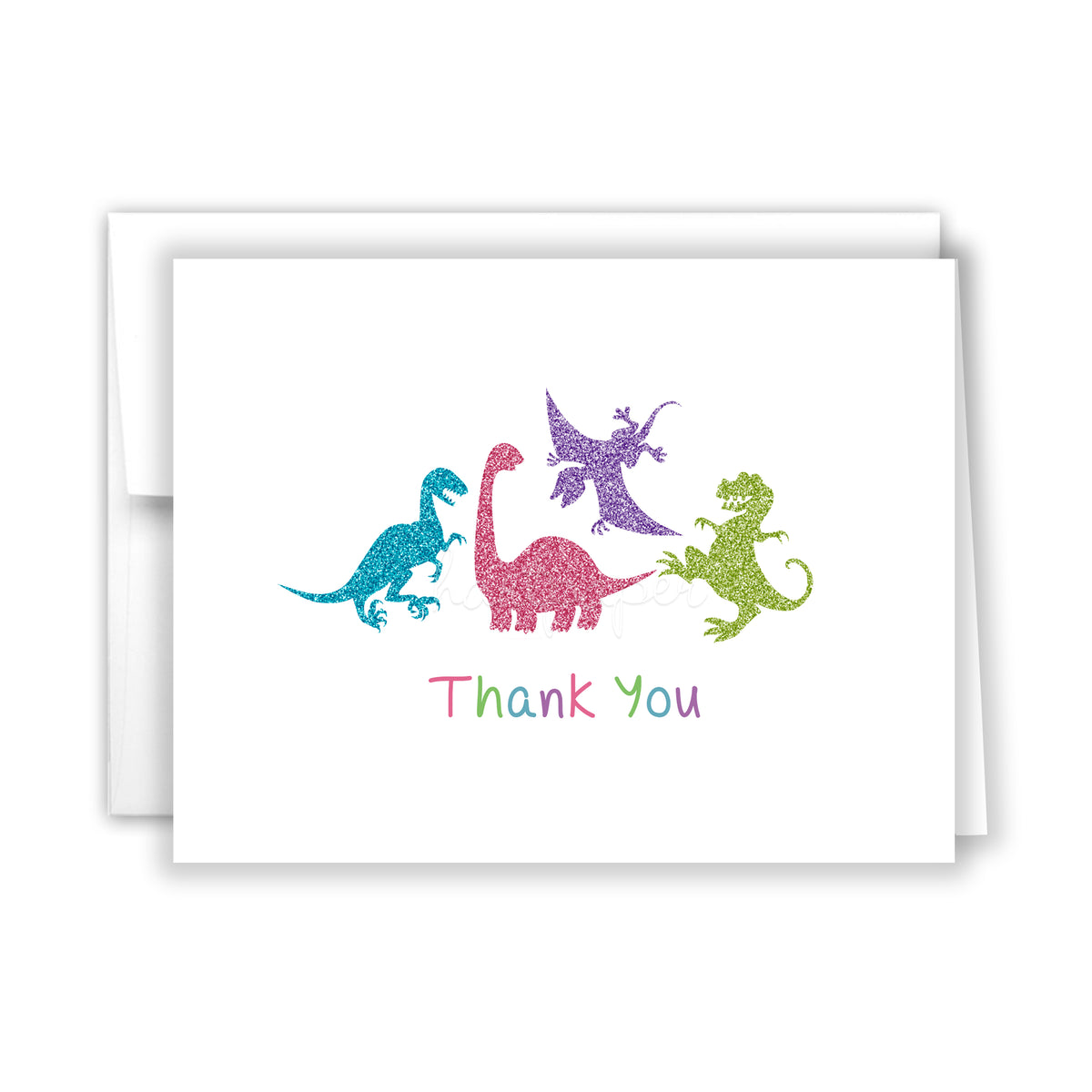 Dinosaur Thank You Cards Note Card Personalized Custom Stationery • Flat or Folded