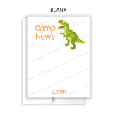 Dinosaur Summer Camp Camping Note Cards Stationery • Fill in Blank, Lined or Blank Cards