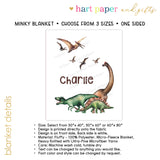 Dinosaur Minky Blanket Personalized Custom